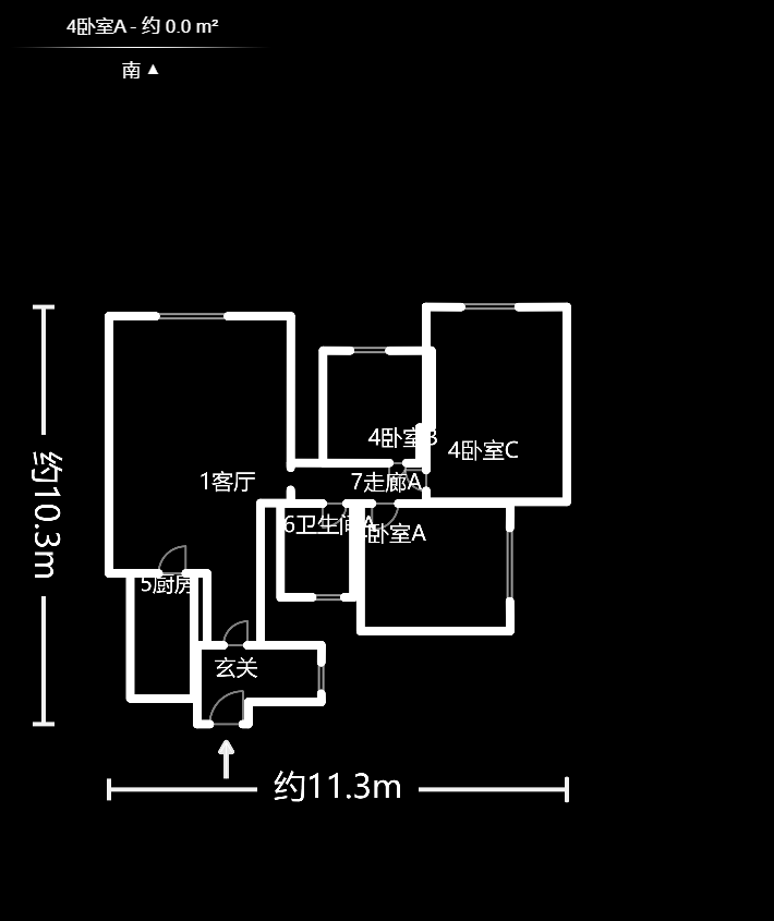 金土地第一湾  3室2厅1卫   110.00万户型图