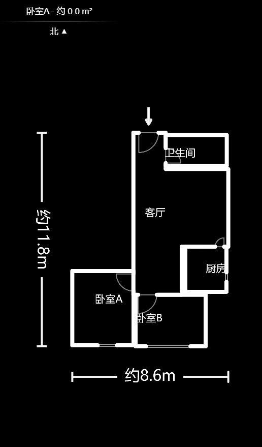 东怡外国（南湖一号)  2室1厅1卫    69.6万户型图