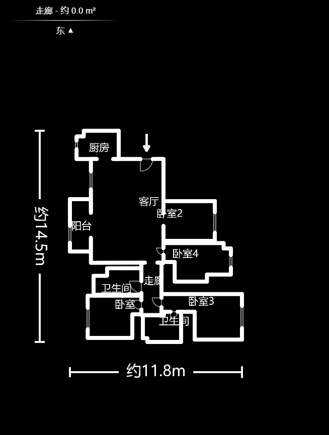 东方美地  4室2厅1卫    106.0万户型图