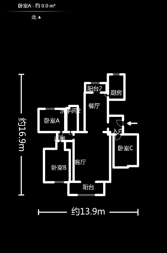 西子花苑  3室2廳1衛(wèi)    135.0萬(wàn)戶型圖