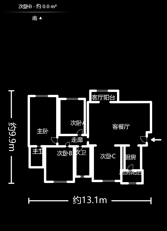 湘水熙園  4室2廳2衛(wèi)    137.0萬(wàn)戶(hù)型圖