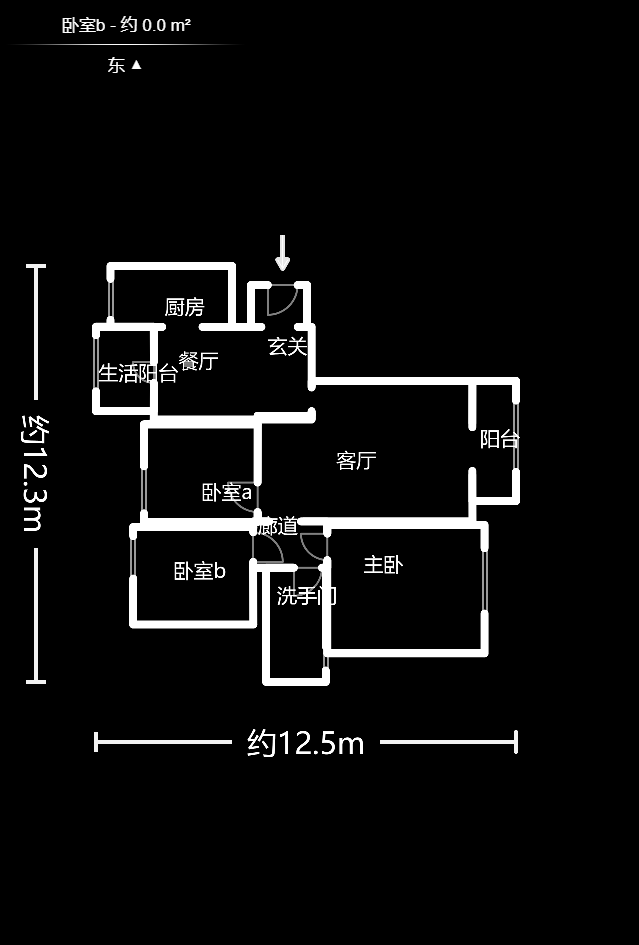 保利麓谷林语F区  3室2厅1卫   121.80万户型图