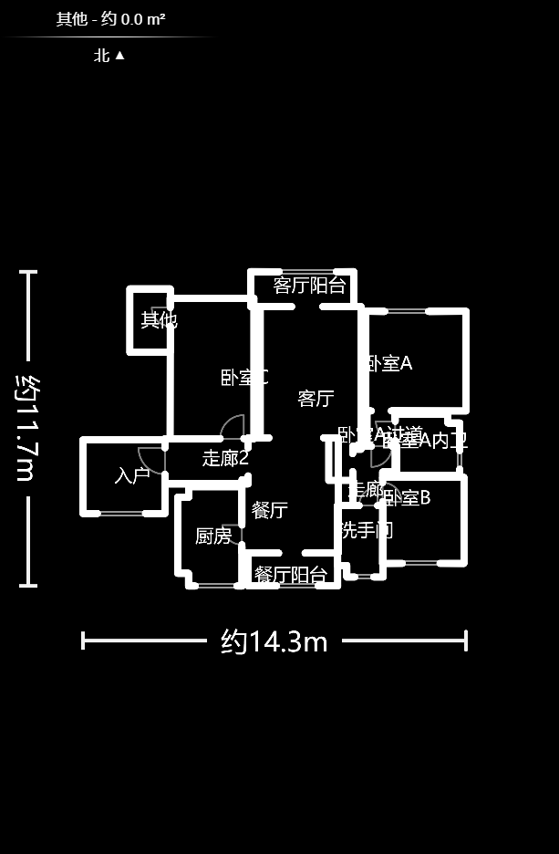 茂华禧都会  3室2厅2卫    172.8万户型图