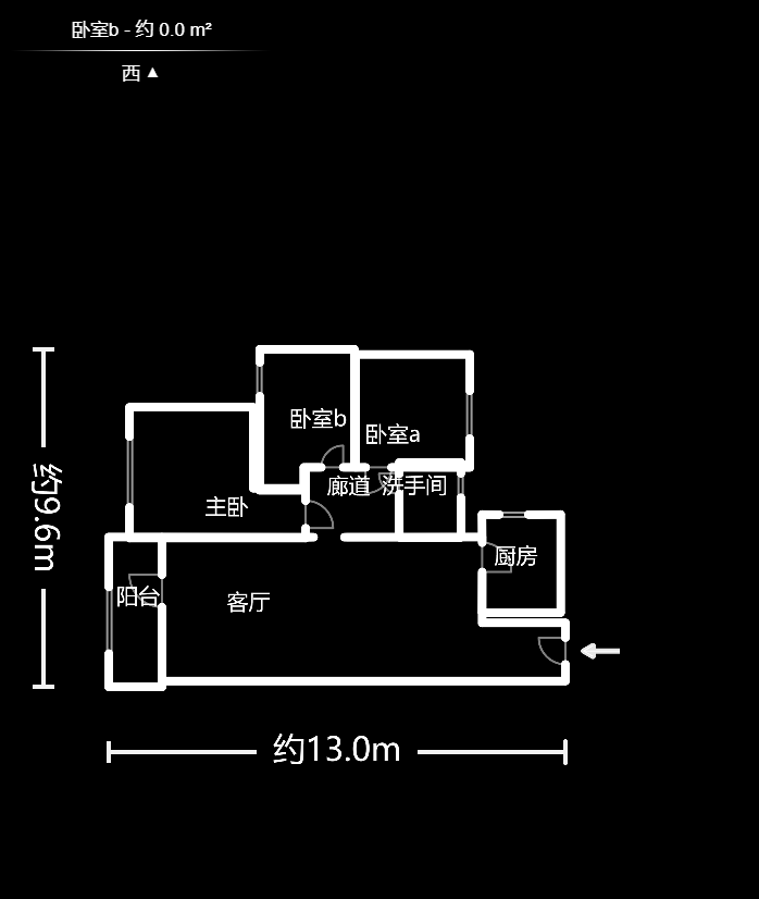 卓越浅水湾  3室2厅1卫   96.00万户型图