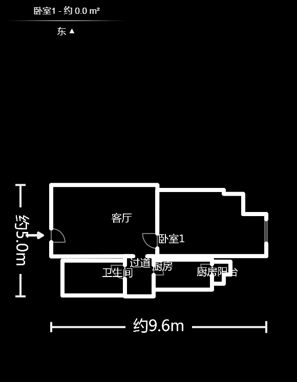 北辰三角洲E3区  1室1厅1卫    2400.0元/月室内图1