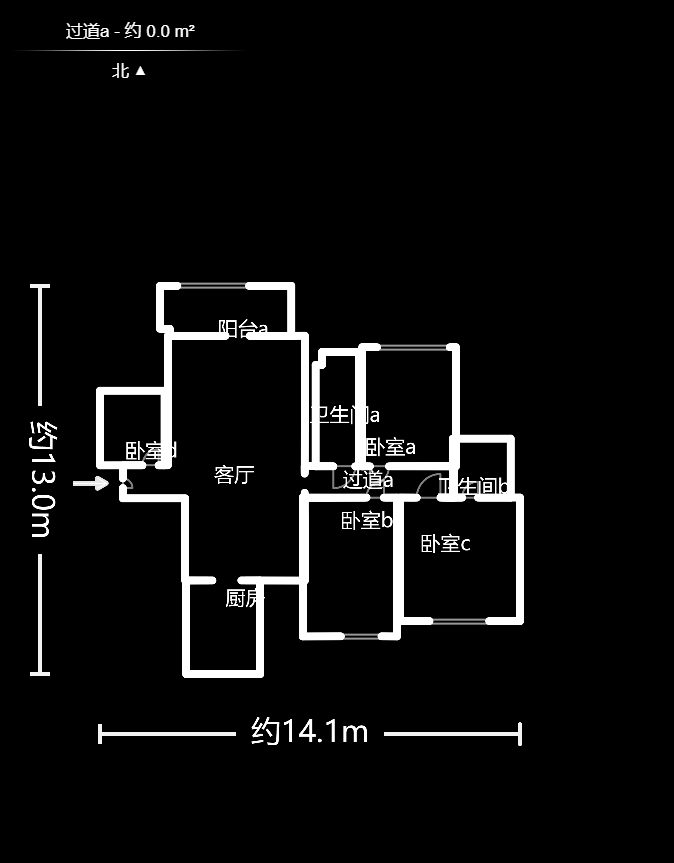 鑫天格林香山  3室2厅2卫    72.0万户型图
