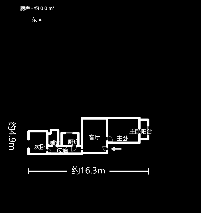 岳华路电子宿舍  2室1厅1卫   45.00万户型图