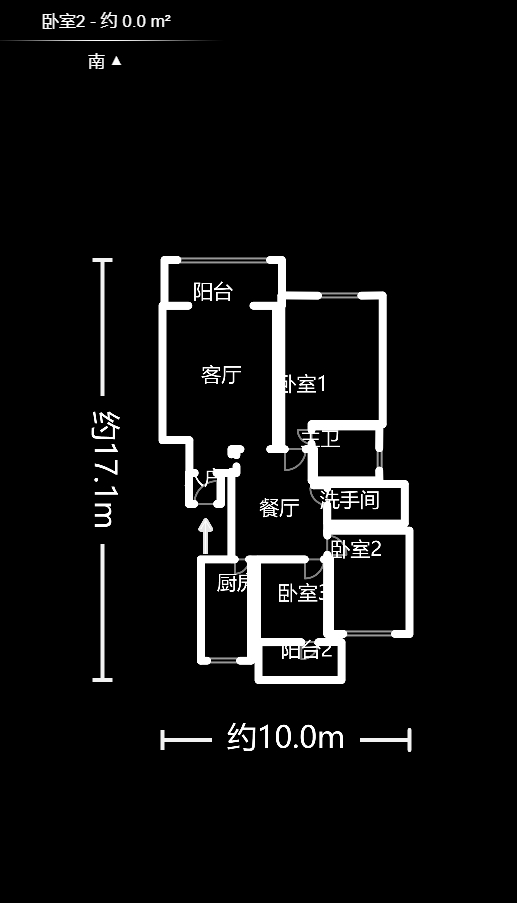 鸿铭中心  3室2厅2卫    187.6万户型图