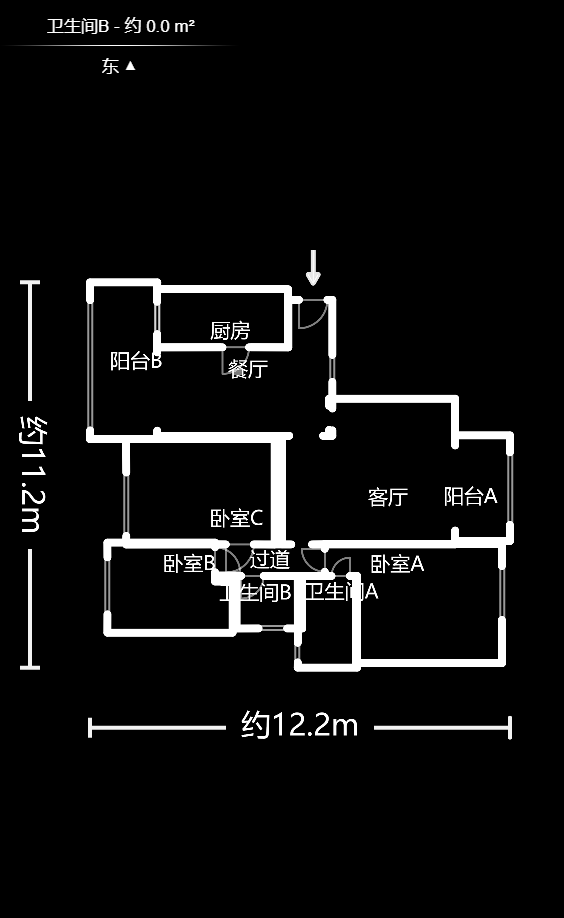 鑫远湘府华城  3室2厅1卫    168.0万户型图
