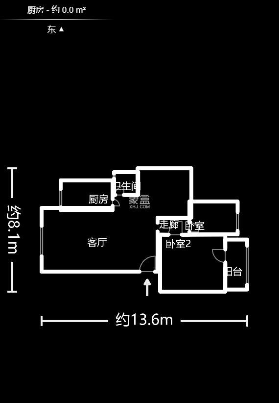 东岸锦城(东方人家)  3室2厅2卫   75.00万户型图