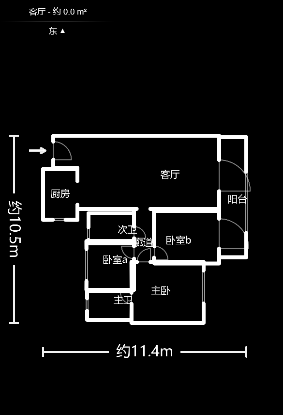 卓越浅水湾  3室2厅1卫    95.0万户型图