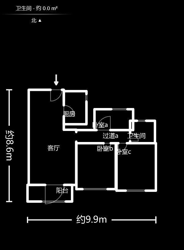 绿地新都会  3室2厅1卫   75.00万户型图