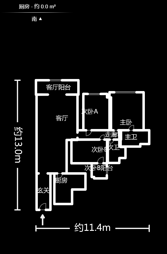 金房奧斯卡  3室2廳1衛(wèi)    112.0萬戶型圖