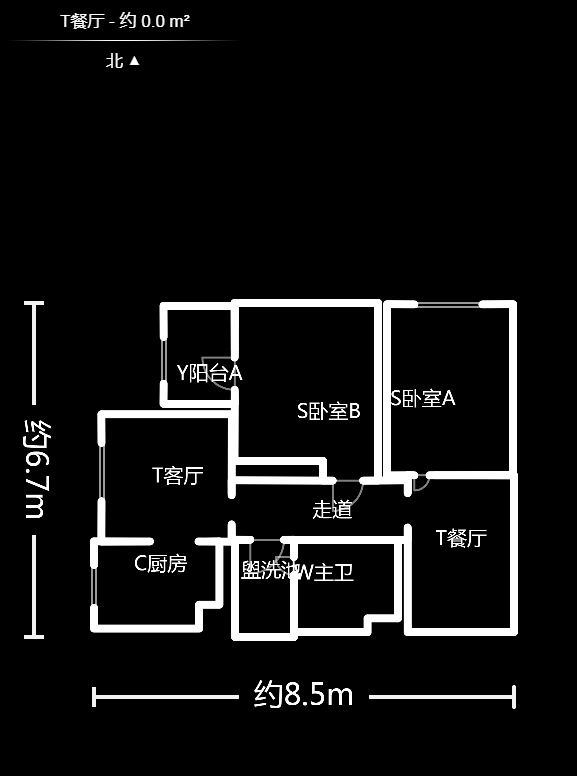 万树丹堤  2室2厅1卫    75.0万户型图