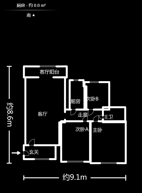 长城雅苑  3室2厅1卫   102.00万户型图