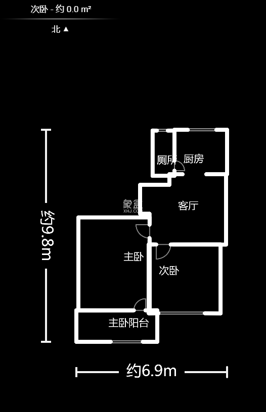 望月湖小区一片（荣龙社区）  2室1厅1卫   47.00万户型图