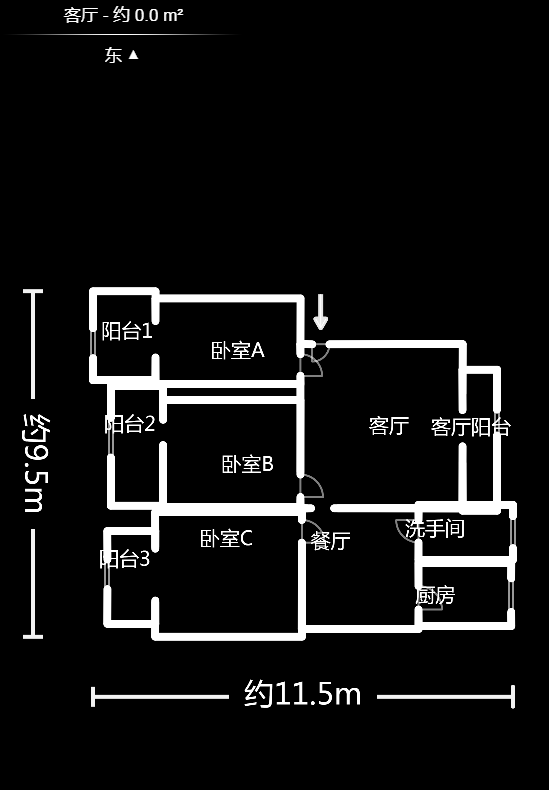 湖南省人口和计划生育委员会宿舍（计生委宿舍）  3室2厅2卫   78.00万户型图