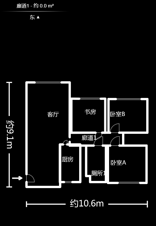兰亭湾畔  3室2厅1卫    106.7万户型图