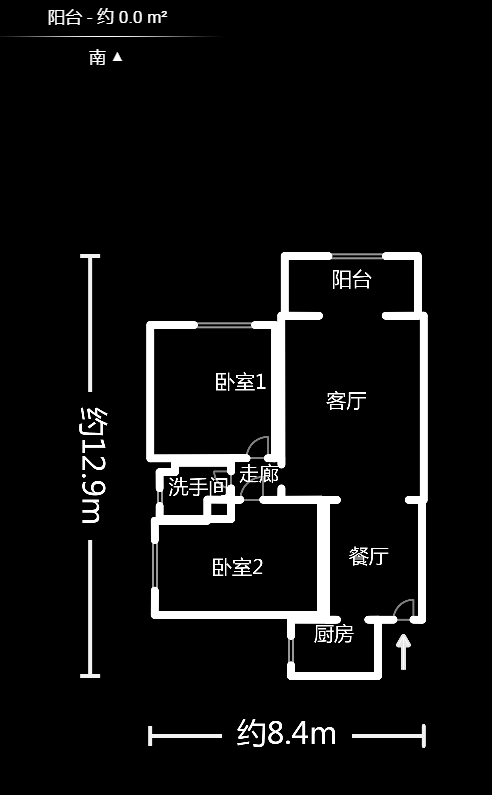 香颂国际 2室2厅1卫 2200.00元/月 香颂国际 2室2厅1卫 2200.00元/月户型图