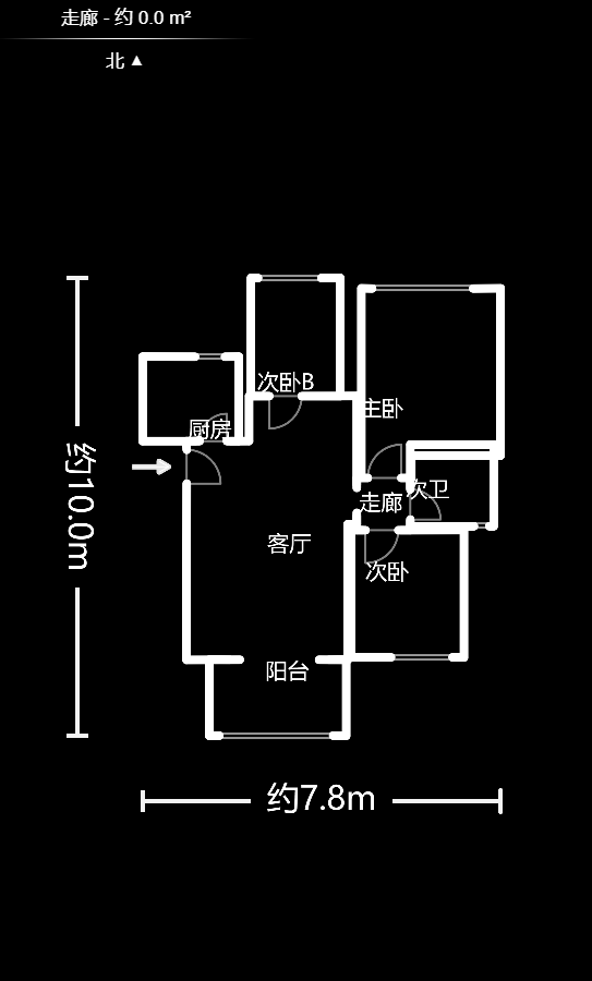 印山蓝色海岸  3室2厅1卫    77.0万户型图
