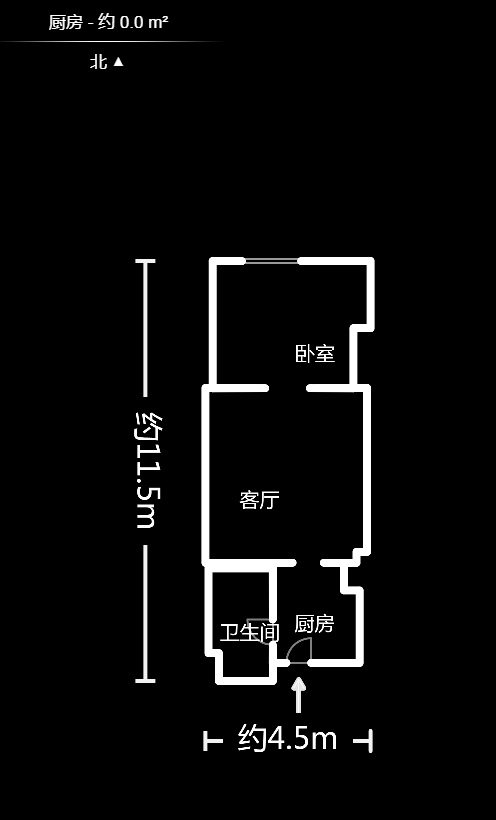 南庭城果  1室1厅1卫   28.80万户型图