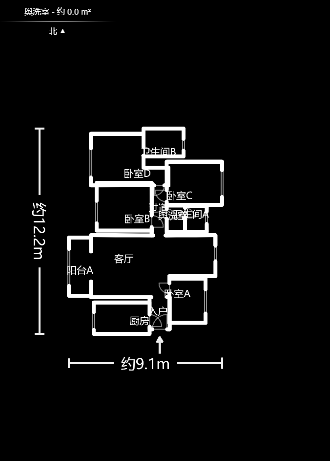 高升时代广场（冠铭商务中心）  3室2厅2卫    128.0万户型图