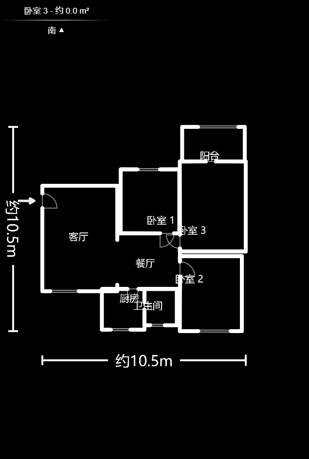 群芳园  3室2厅1卫    64.8万户型图