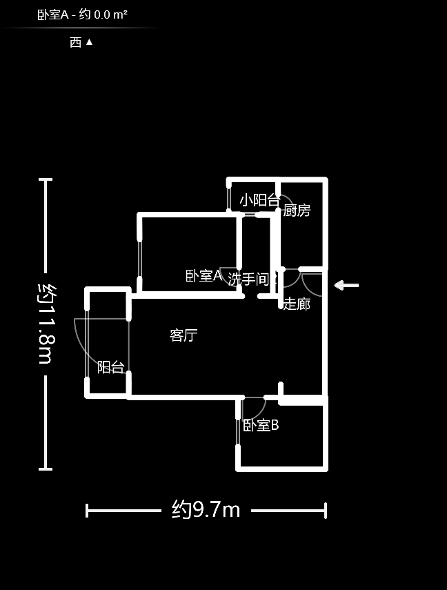 长房白沙湾  2室2厅1卫   103.00万户型图