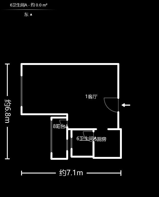 藏珑湖上国际花园  1室1厅1卫   55.00万户型图
