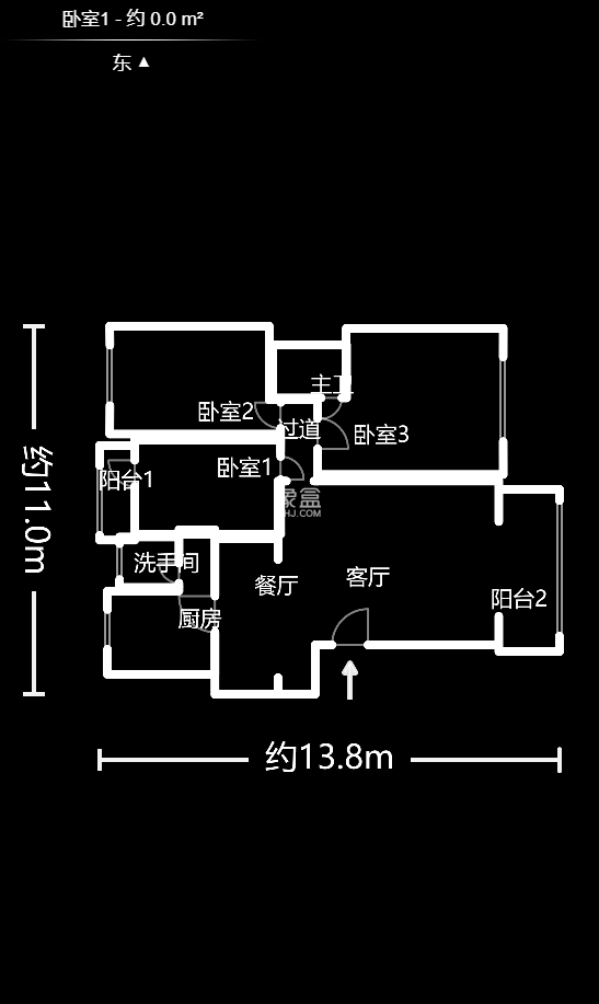 怡景民居  3室2厅2卫   76.00万户型图