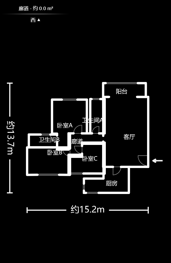 金碧文华  3室2厅2卫   95.00万户型图