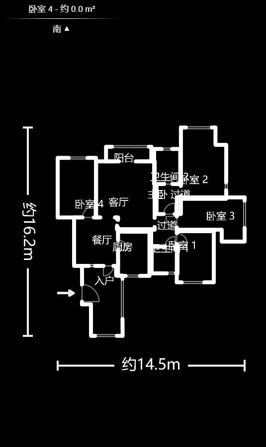 湘江世纪城星江苑  4室2厅1卫    203.68万户型图
