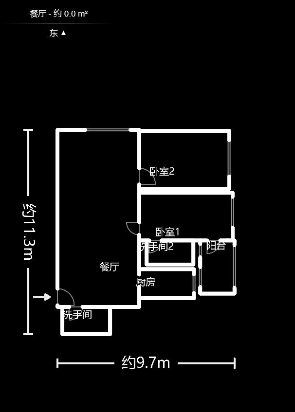 金盆公寓  2室1厅1卫   65.00万户型图