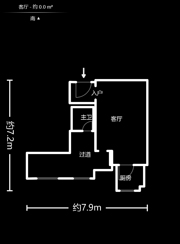 湘域城邦（湘域国际中心）  1室1厅1卫    2800.0元/月户型图