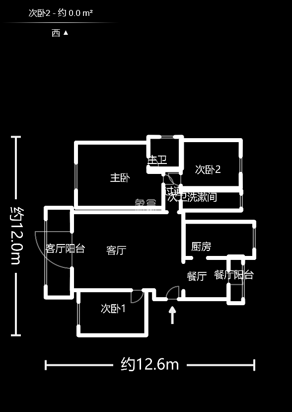 天峰名苑  3室2厅2卫   88.00万户型图