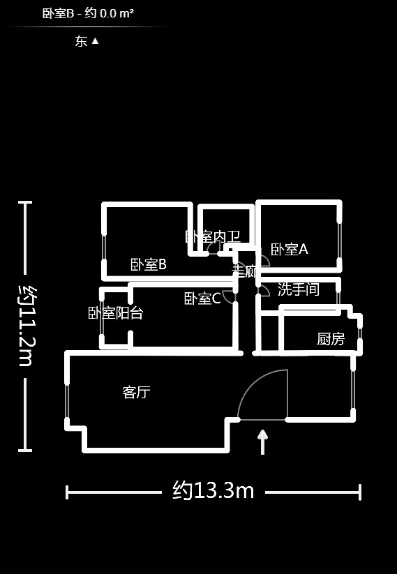 惠泽园  3室2厅2卫    132.0万户型图