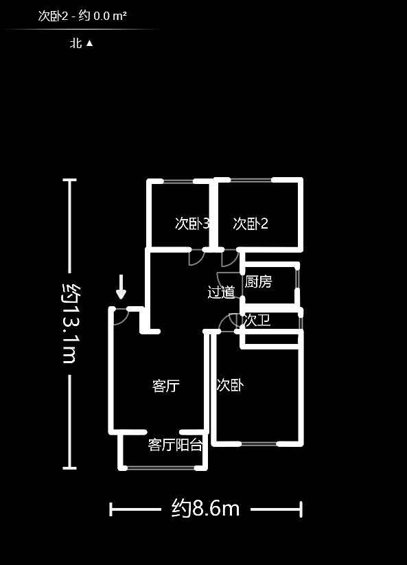 枫林美景  3室2厅1卫    128.18万户型图