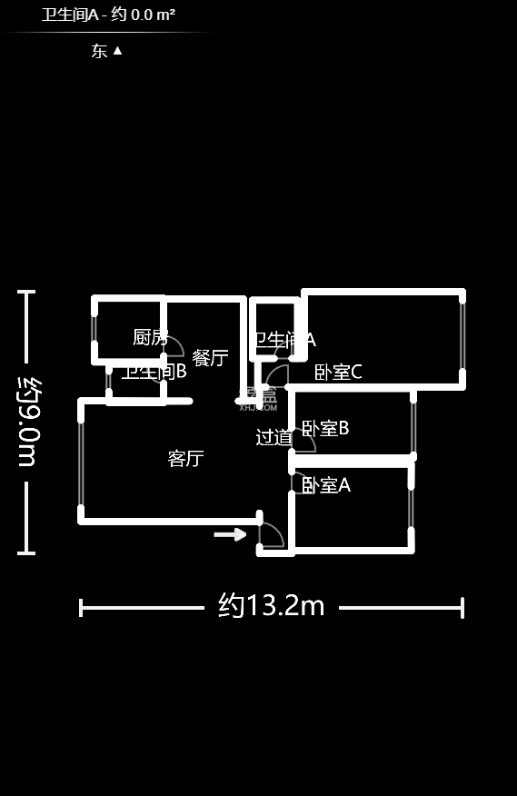 新城农博公寓  3室2厅2卫   78.80万户型图