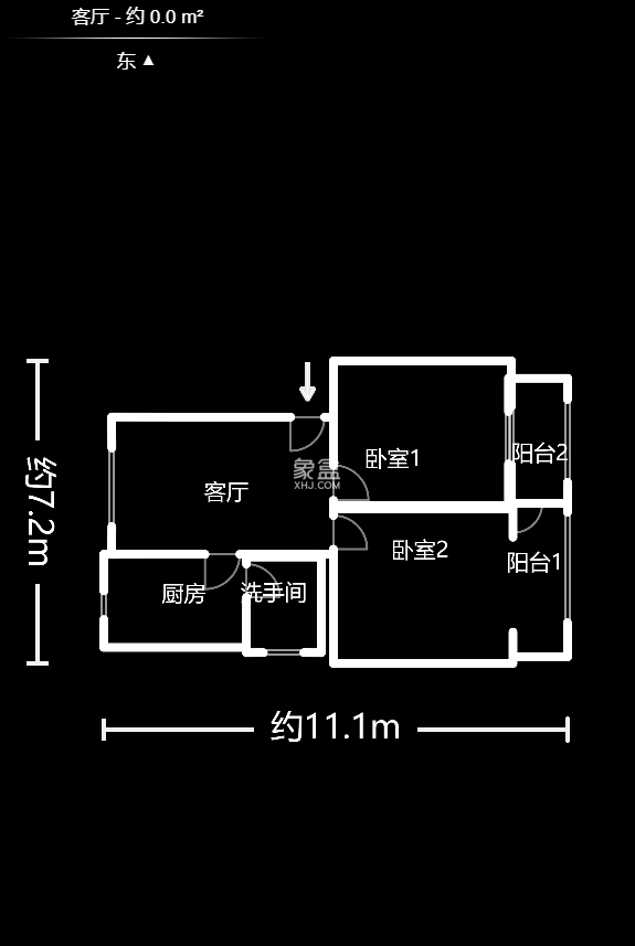 中建五局天心苑 2室2厅1厨1卫 32.60万户型图