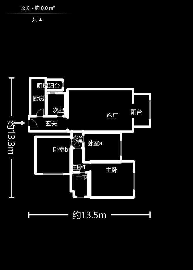 山水英伦  3室2厅2卫   85.00万户型图