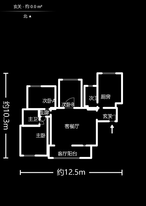 保利花园  3室2厅2卫   120.00万户型图
