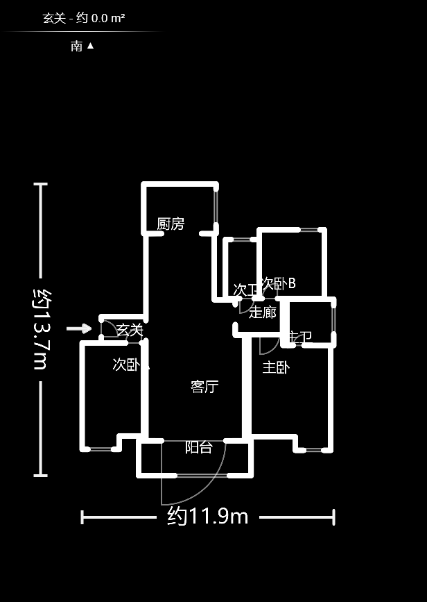 松雅湖金岸  3室2厅2卫   128.00万户型图