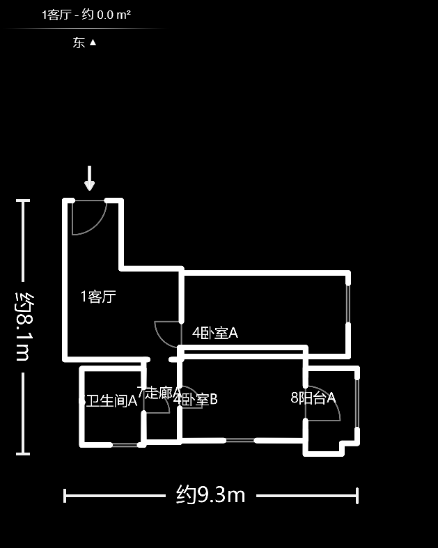 听香水榭  2室1厅1卫   58.00万户型图