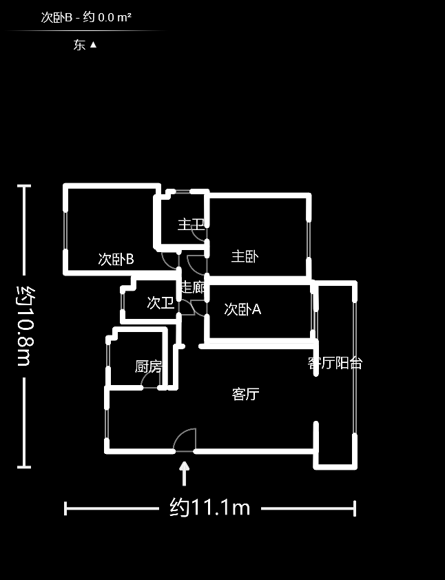 海利科院佳园  3室2厅1卫   120.00万户型图