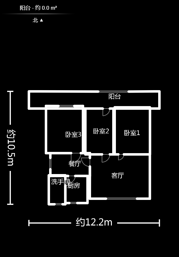 化油器厂宿舍  3室2厅1卫   95.00万户型图
