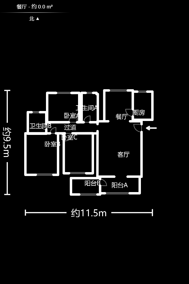 中天佳园  3室2厅2卫   80.00万户型图