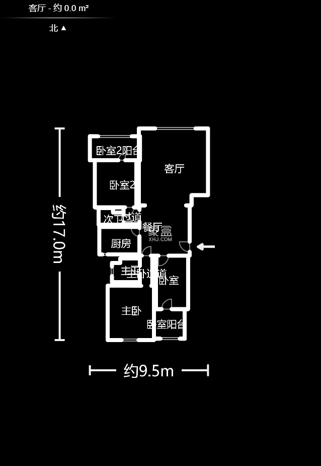 京电花园  3室2厅2卫   148.50万户型图