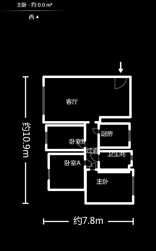 高鑫麓城  3室2厅1卫   96.00万户型图