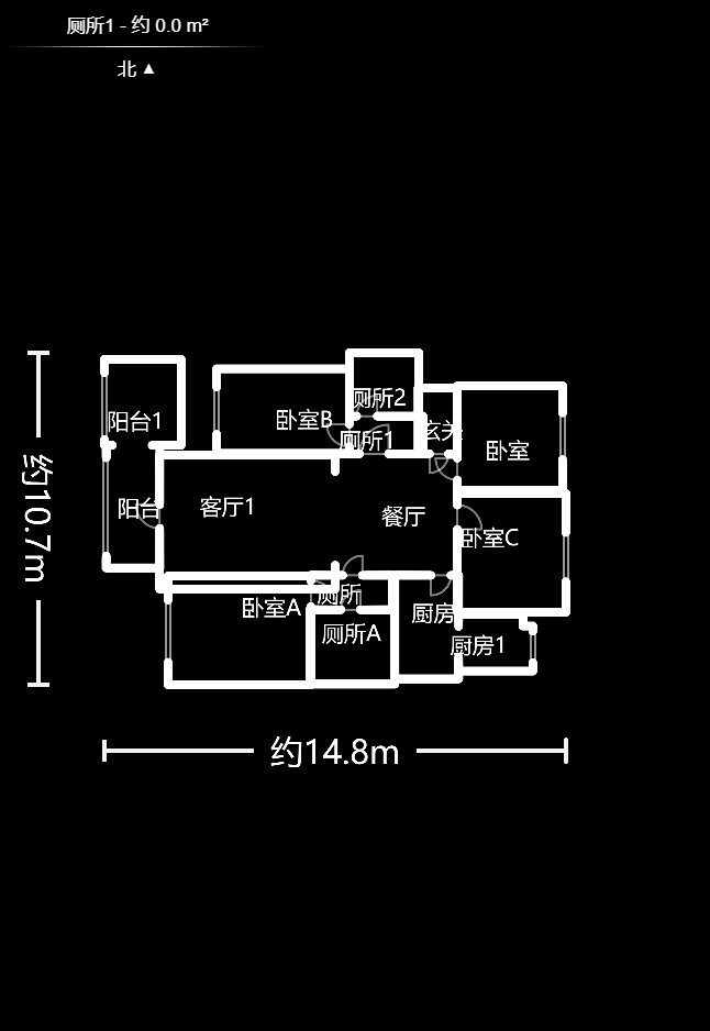长盛花园  3室2厅2卫    228.0万户型图