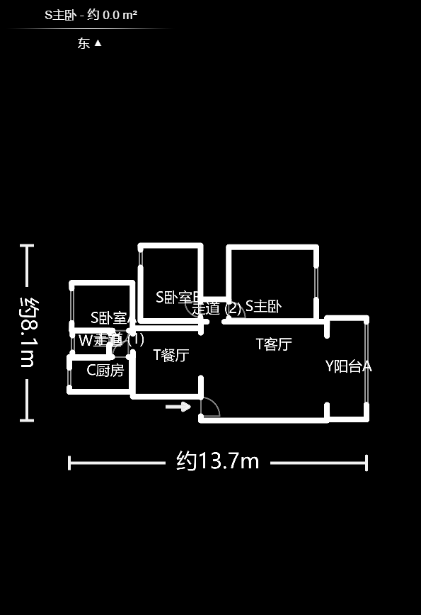 龙吉湾小区（龙瑞尚苑）  3室2厅1卫   72.00万户型图